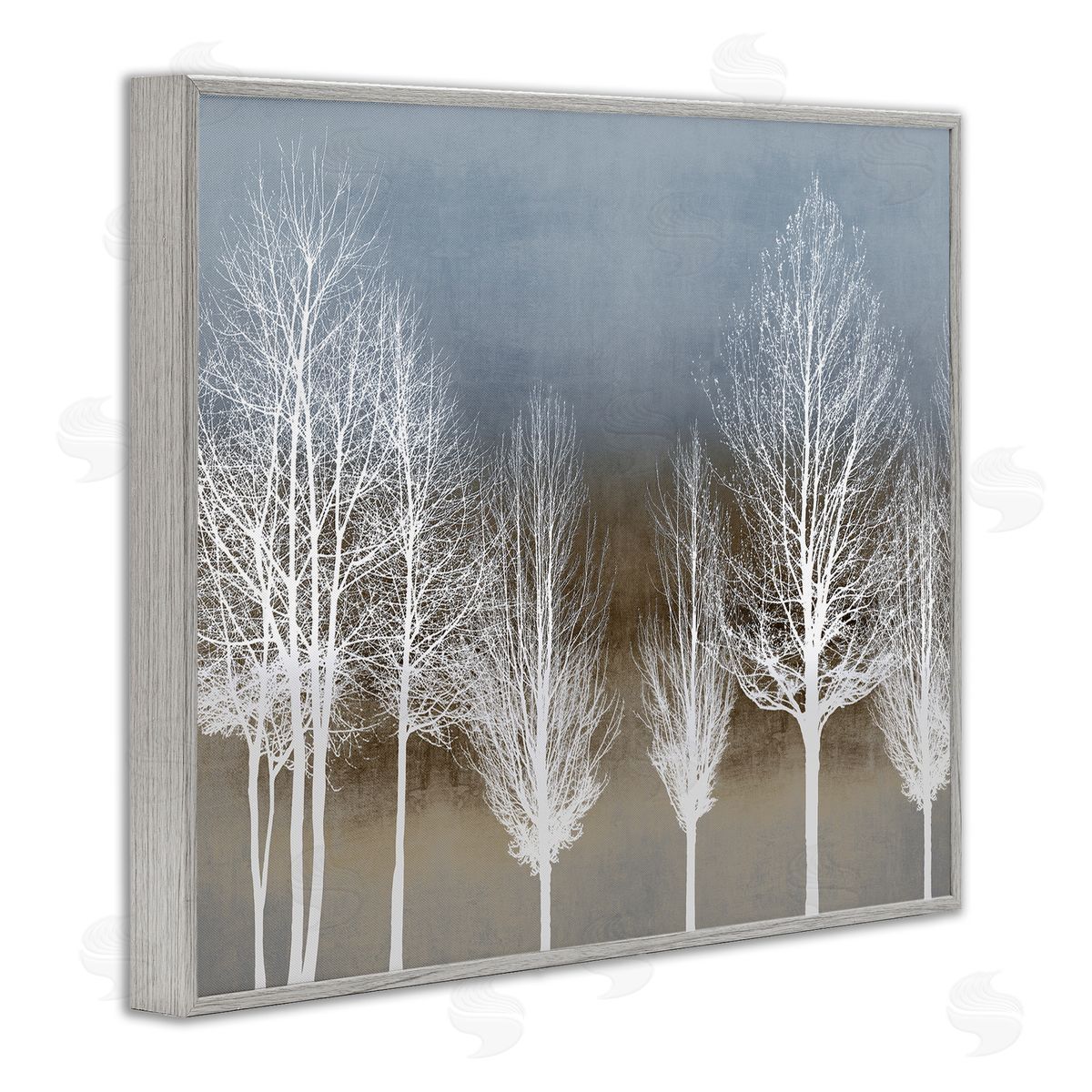 Kate Bennett Abstract Forest Line White Bare Tree Silhouettes