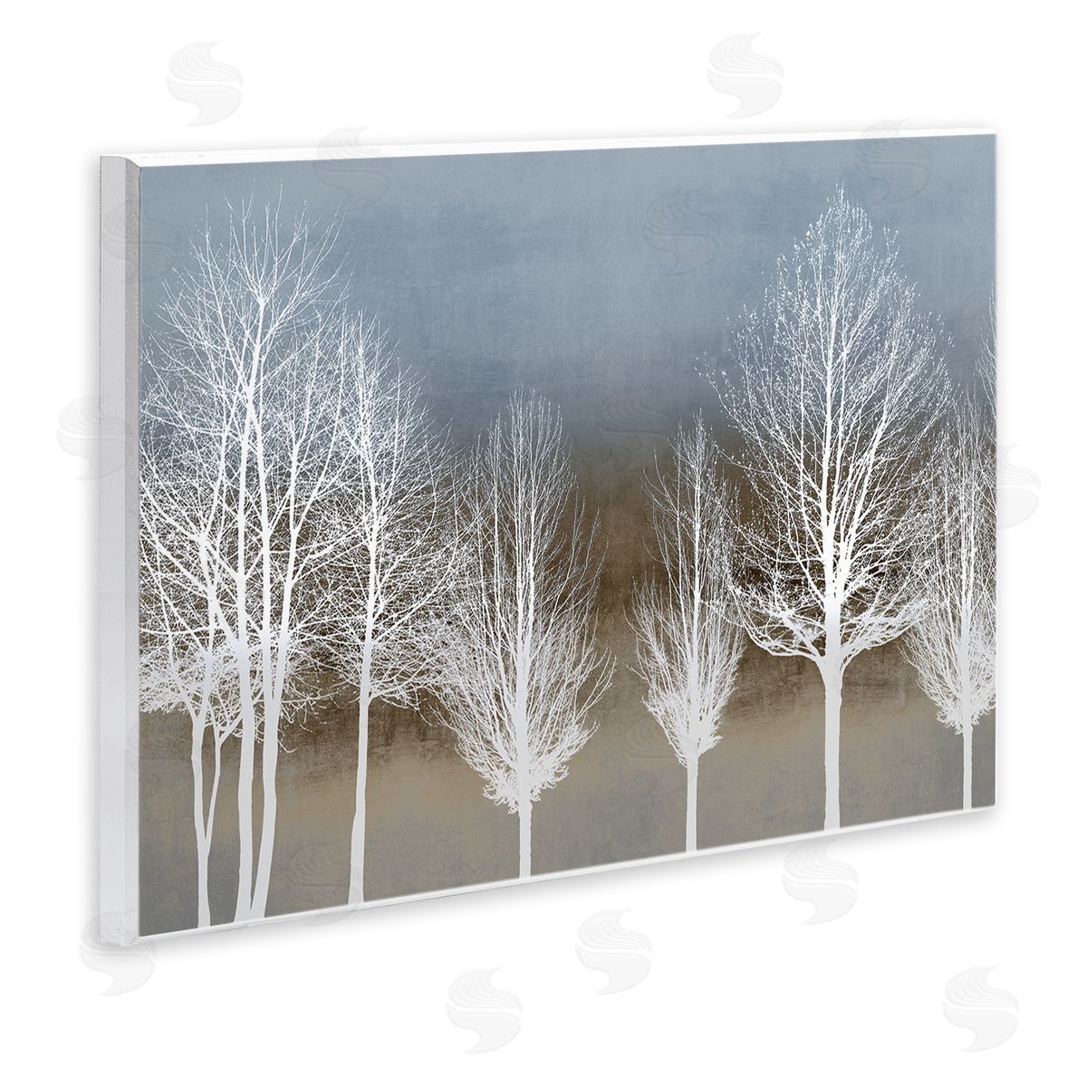 Kate Bennett Abstract Forest Line White Bare Tree Silhouettes