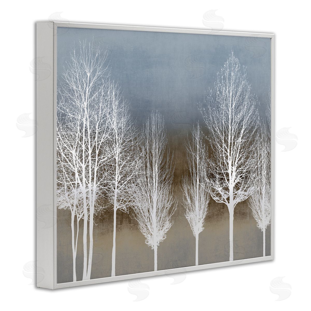 Kate Bennett Abstract Forest Line White Bare Tree Silhouettes