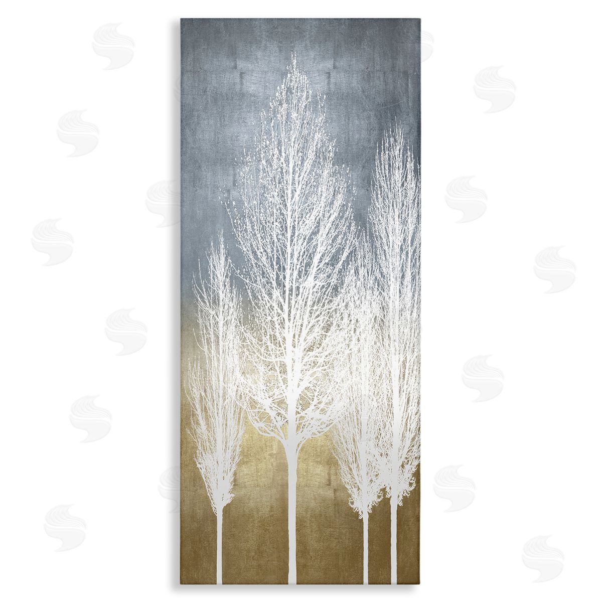 Tall Tree Silhouettes Abstraction Canvas Wall Art, Home Decor by Kate Bennett