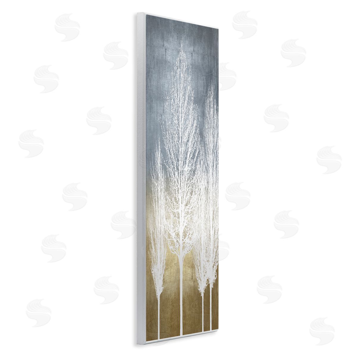 Tall Tree Silhouettes Abstraction Wood Plaque Wall Art, Home Decor by Kate Bennett