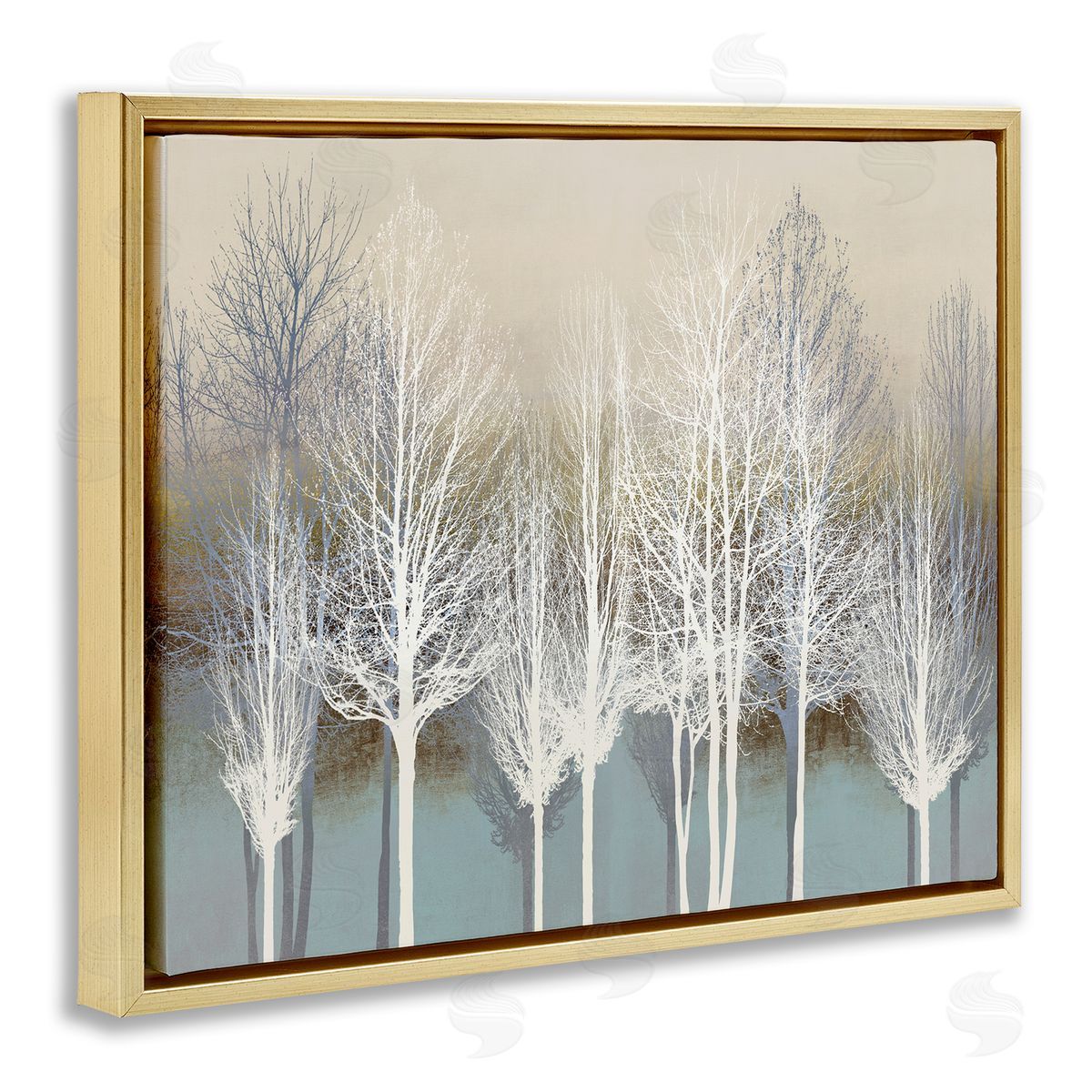 Kate Bennett Winter Tree Forest Silhouettes over Abstract Pattern