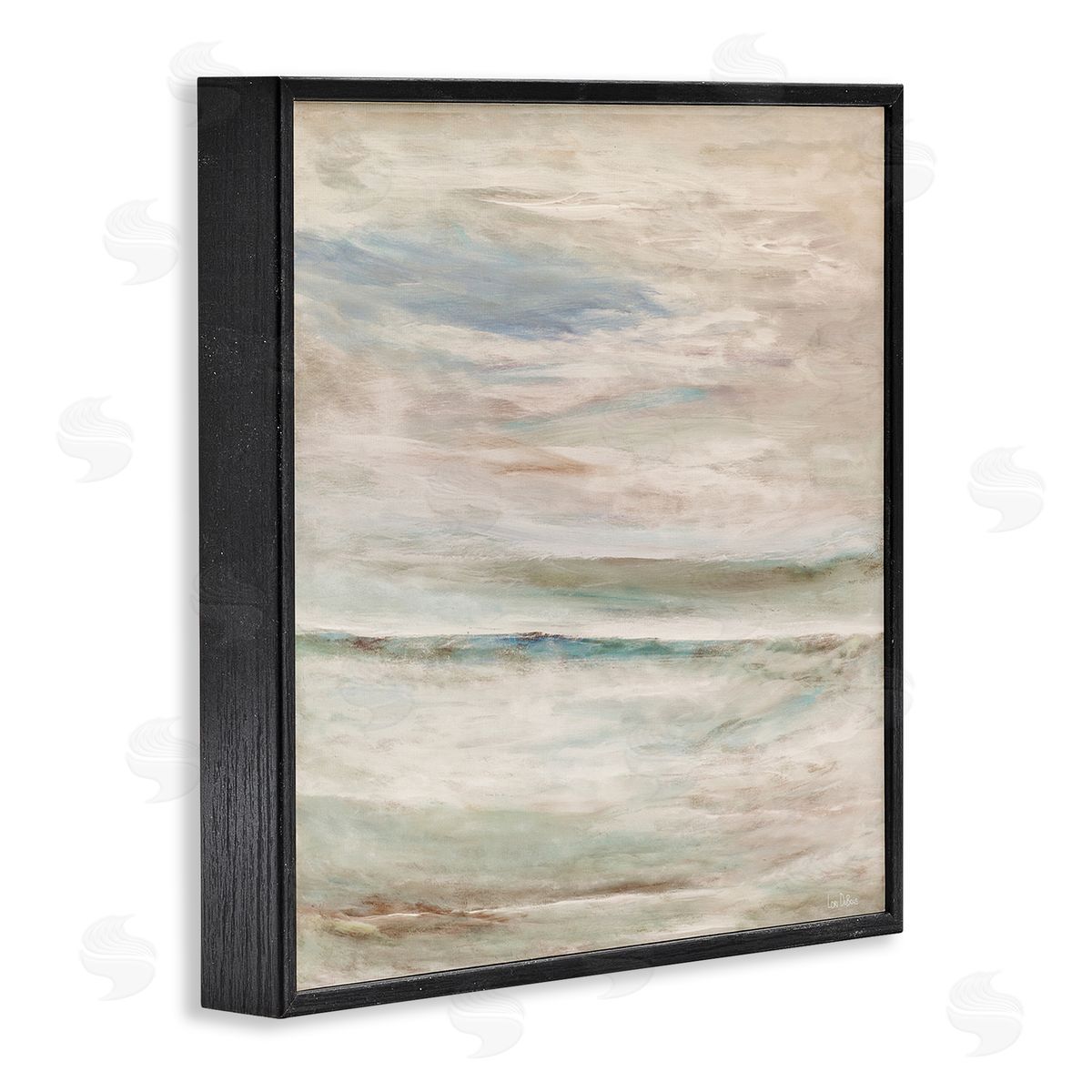 Lori Dubois Cloud Landscape Abstraction Mystical Off-White Blue Green Black Framed Glicee Wall Art Print