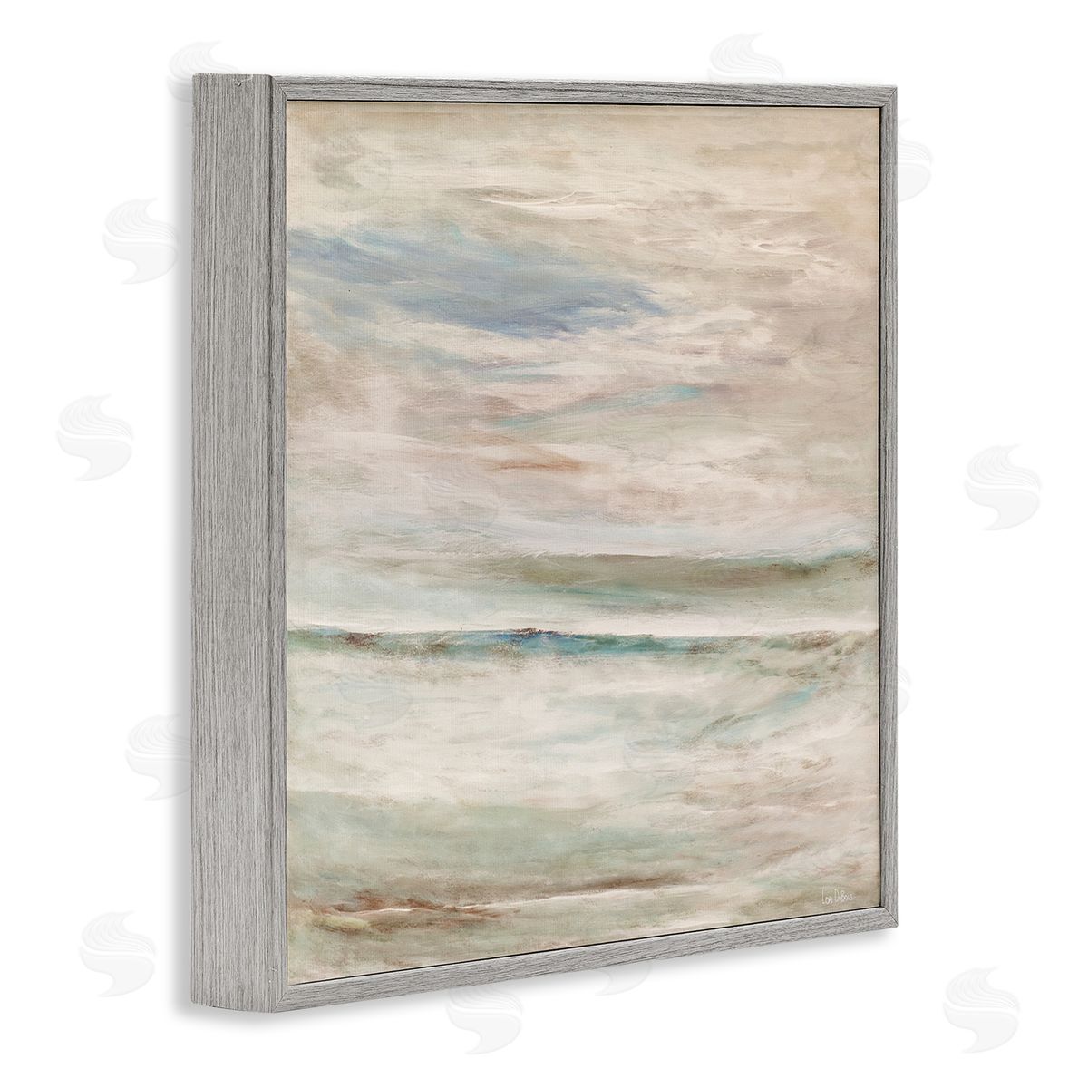 Lori Dubois Cloud Landscape Abstraction Mystical Off-White Blue Green Gray Framed Glicee Wall Art Print