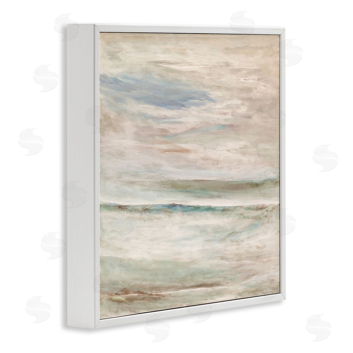 Lori Dubois Cloud Landscape Abstraction Mystical Off-White Blue Green White Framed Glicee Wall Art Print