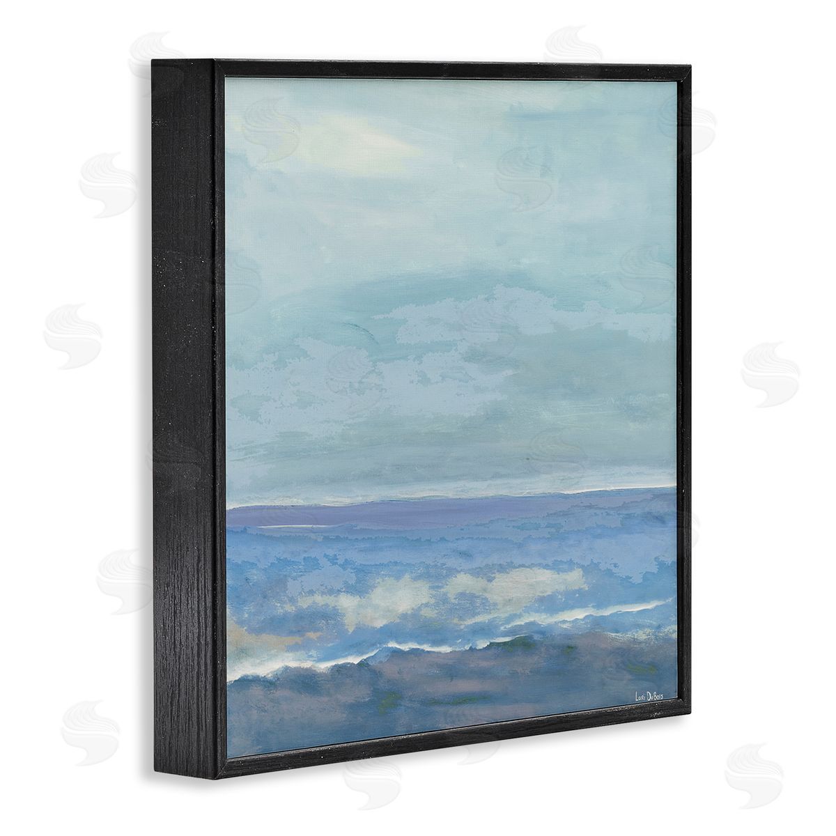 Lori Dubois Ocean Water Landscape Abstraction Blue Layered Waves Black Framed Glicee Wall Art Print