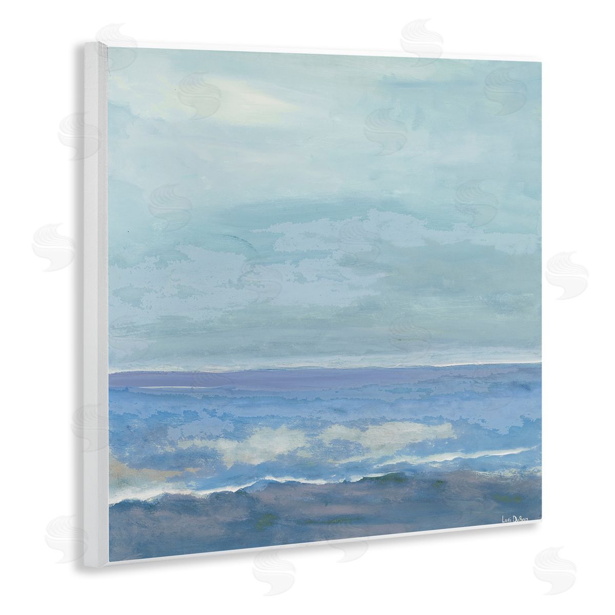 Lori Dubois Ocean Water Landscape Abstraction Blue Layered Waves Wooden Wall Plaque Art Print