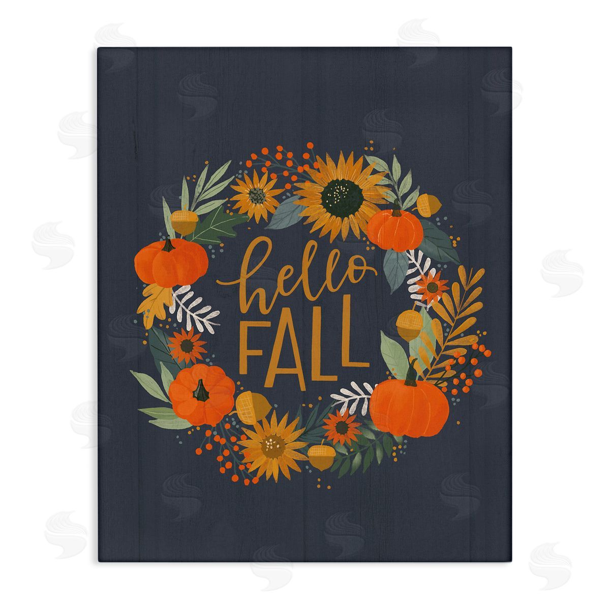 Loni Harris Hello Fall Autumn Greeting Sunflower Pumpkin Wreath