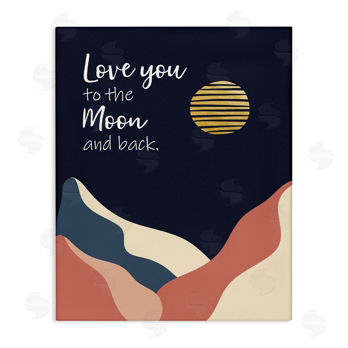 Linda Birtel Love You to Moon Phrase Night Sky Mountains