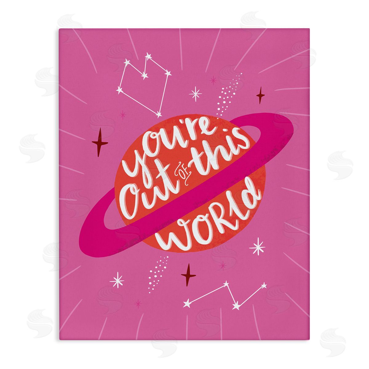 Louise Allen Designs You're Out of This World Phrase Valentine Pink Planet
