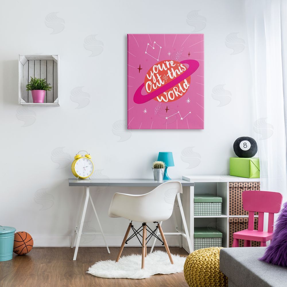 Louise Allen Designs You're Out of This World Phrase Valentine Pink Planet