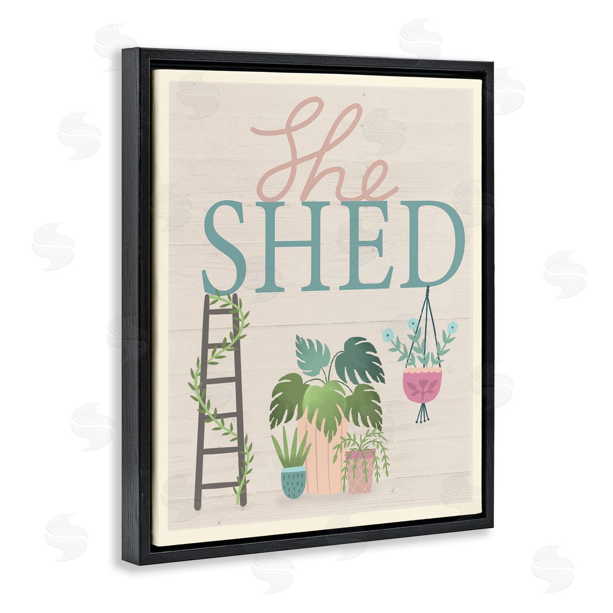 Louise Allen Designs She Shed Sign Tropical Plants Ladder and Green Vines