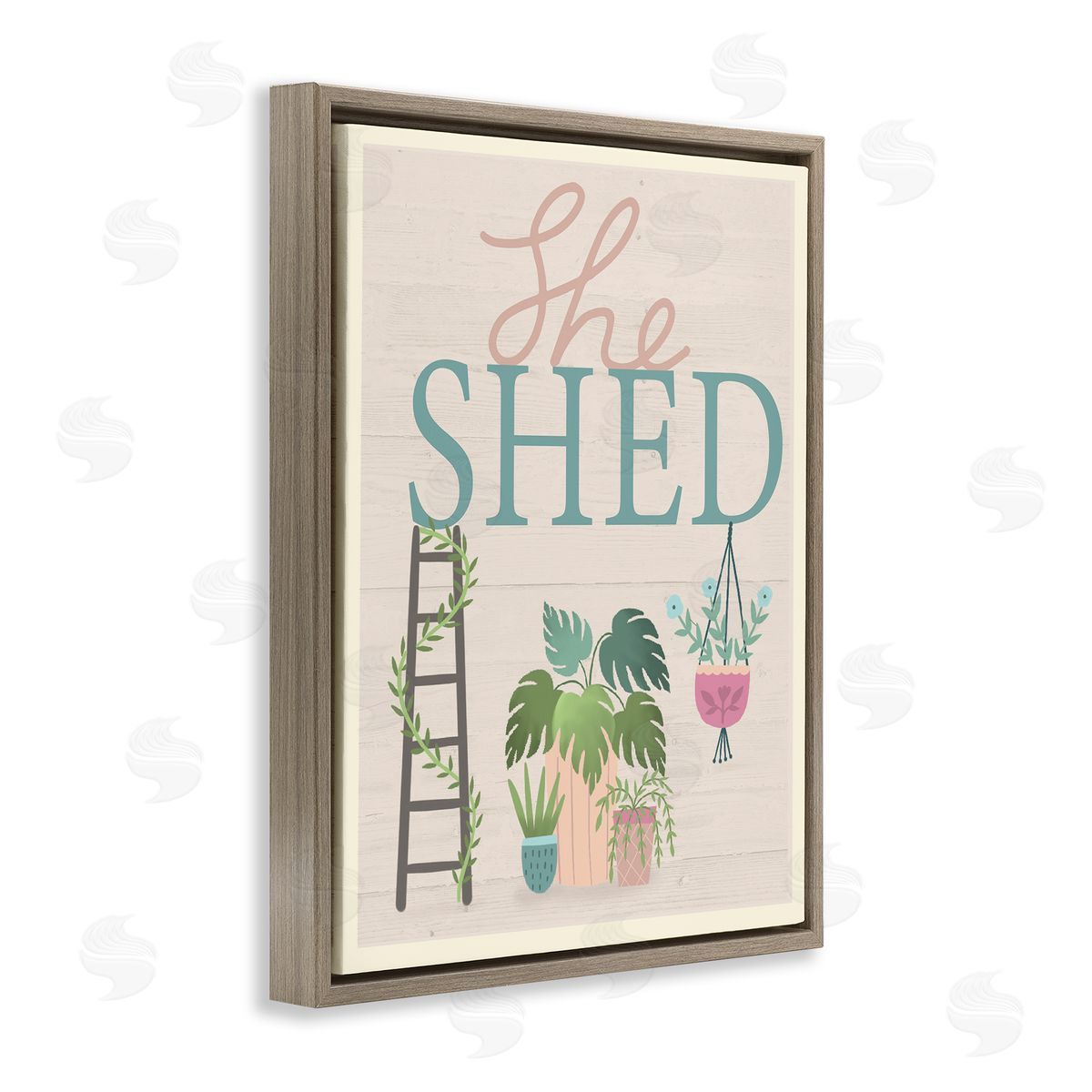 Louise Allen Designs She Shed Sign Tropical Plants Ladder and Green Vines