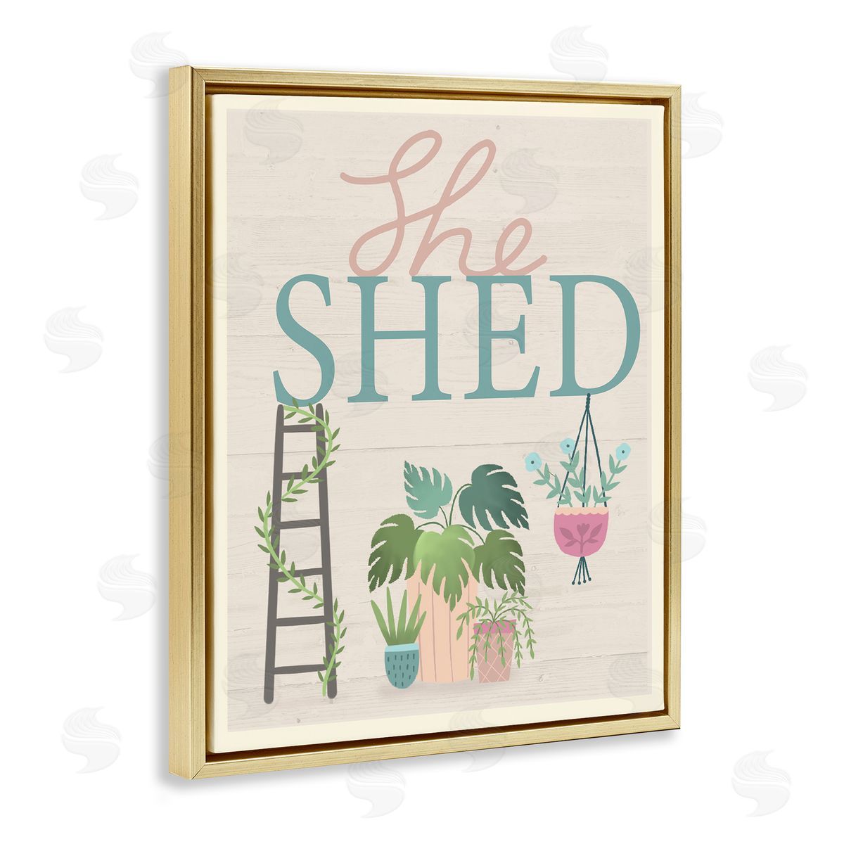 Louise Allen Designs She Shed Sign Tropical Plants Ladder and Green Vines