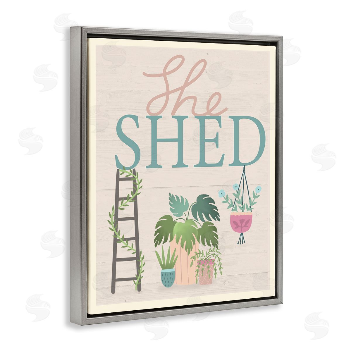 Louise Allen Designs She Shed Sign Tropical Plants Ladder and Green Vines