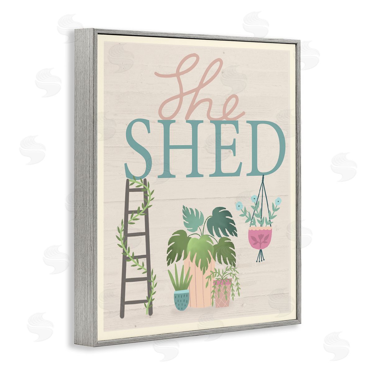 Louise Allen Designs She Shed Sign Tropical Plants Ladder and Green Vines