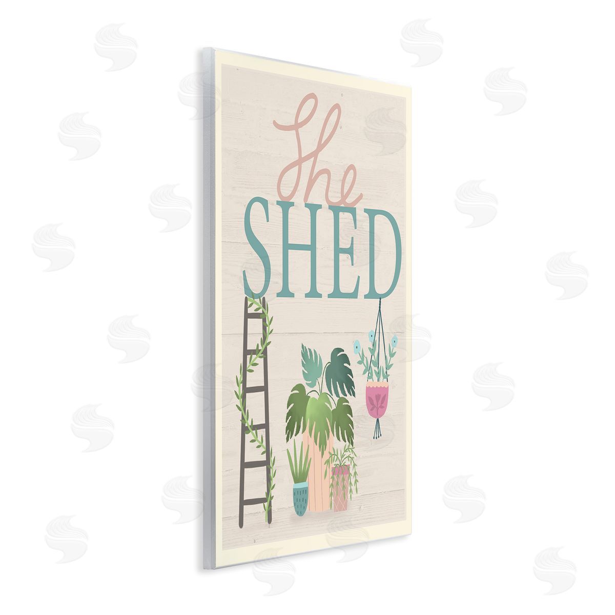 Louise Allen Designs She Shed Sign Tropical Plants Ladder and Green Vines
