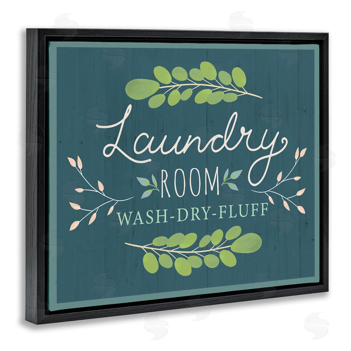 Louise Allen Designs Laundry Room Eucalyptus Branches Blue Rustic Pattern