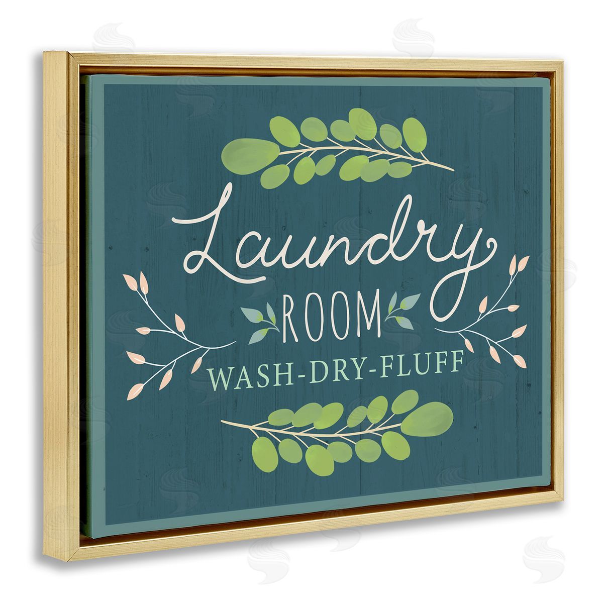 Louise Allen Designs Laundry Room Eucalyptus Branches Blue Rustic Pattern