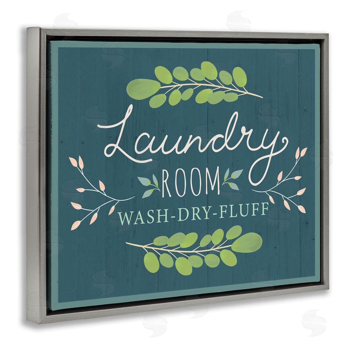 Louise Allen Designs Laundry Room Eucalyptus Branches Blue Rustic Pattern