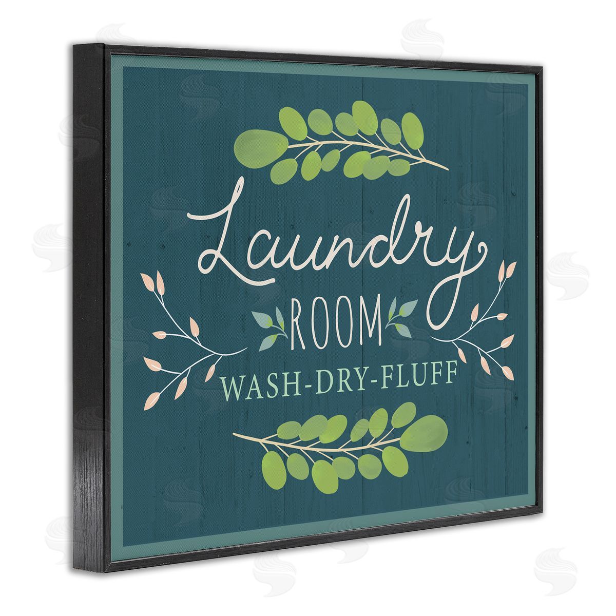 Louise Allen Designs Laundry Room Eucalyptus Branches Blue Rustic Pattern