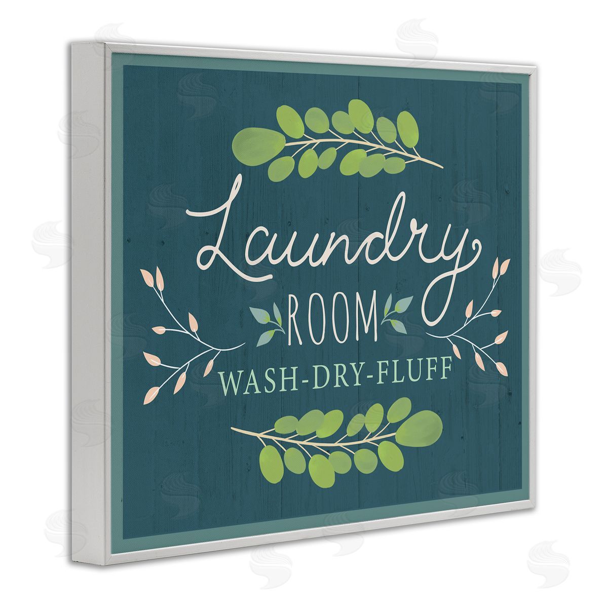 Louise Allen Designs Laundry Room Eucalyptus Branches Blue Rustic Pattern