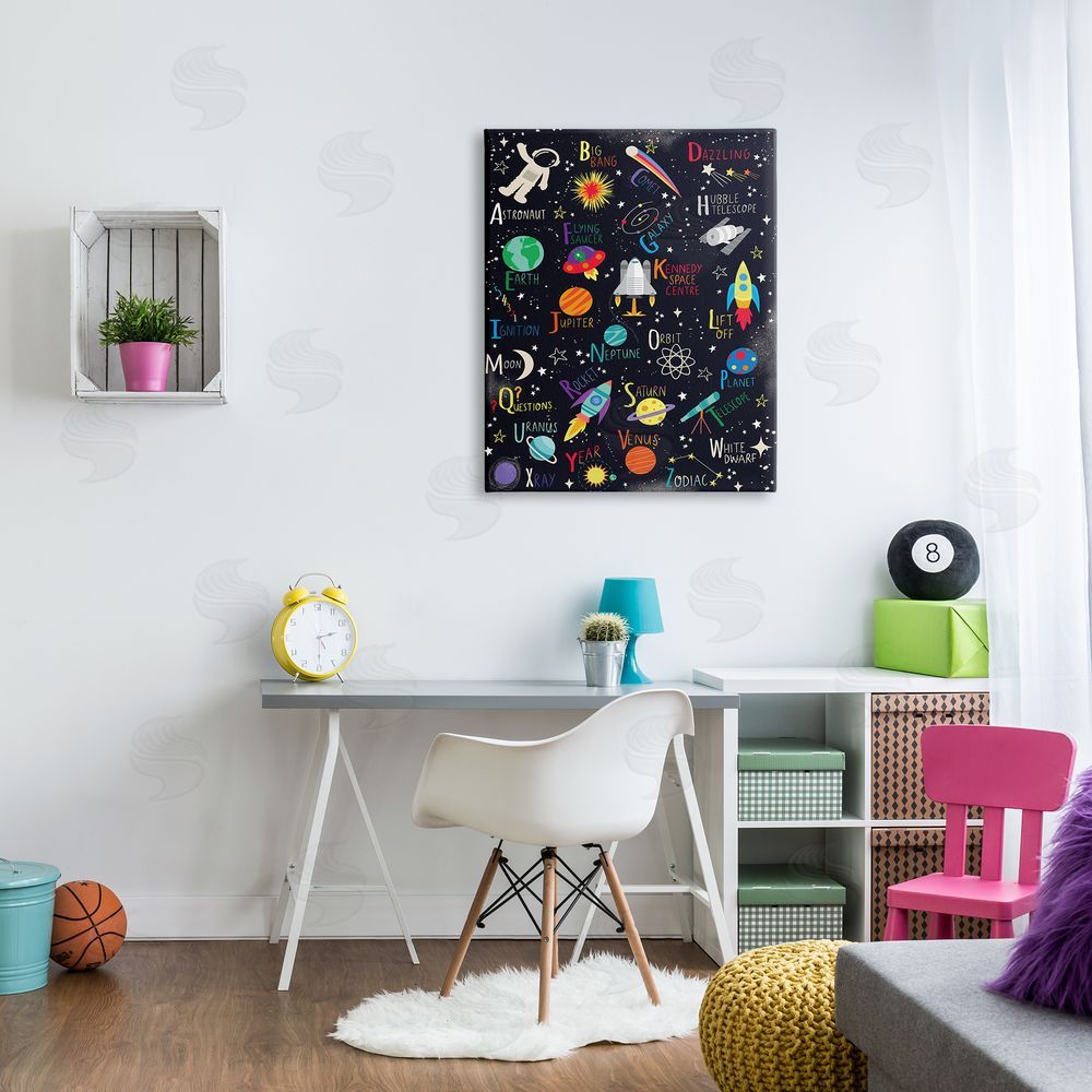 Louise Allen Designs Outer Space Fun Alphabet Kid's ABC Typography 