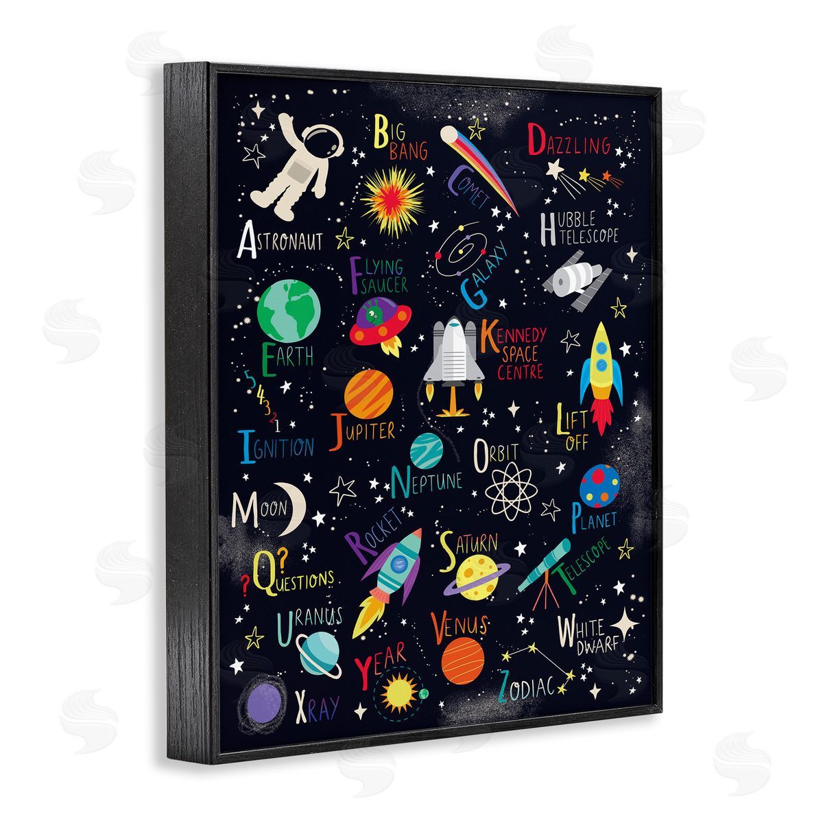 Louise Allen Designs Outer Space Fun Alphabet Kid's ABC Typography 