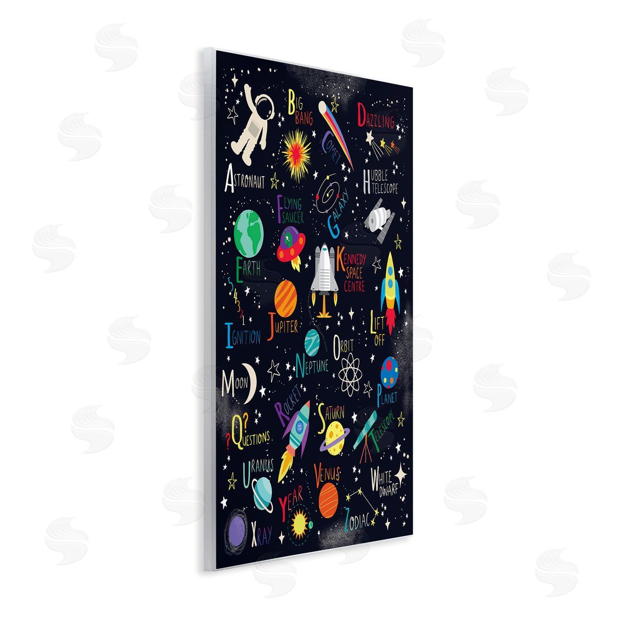Louise Allen Designs Outer Space Fun Alphabet Kid's ABC Typography 