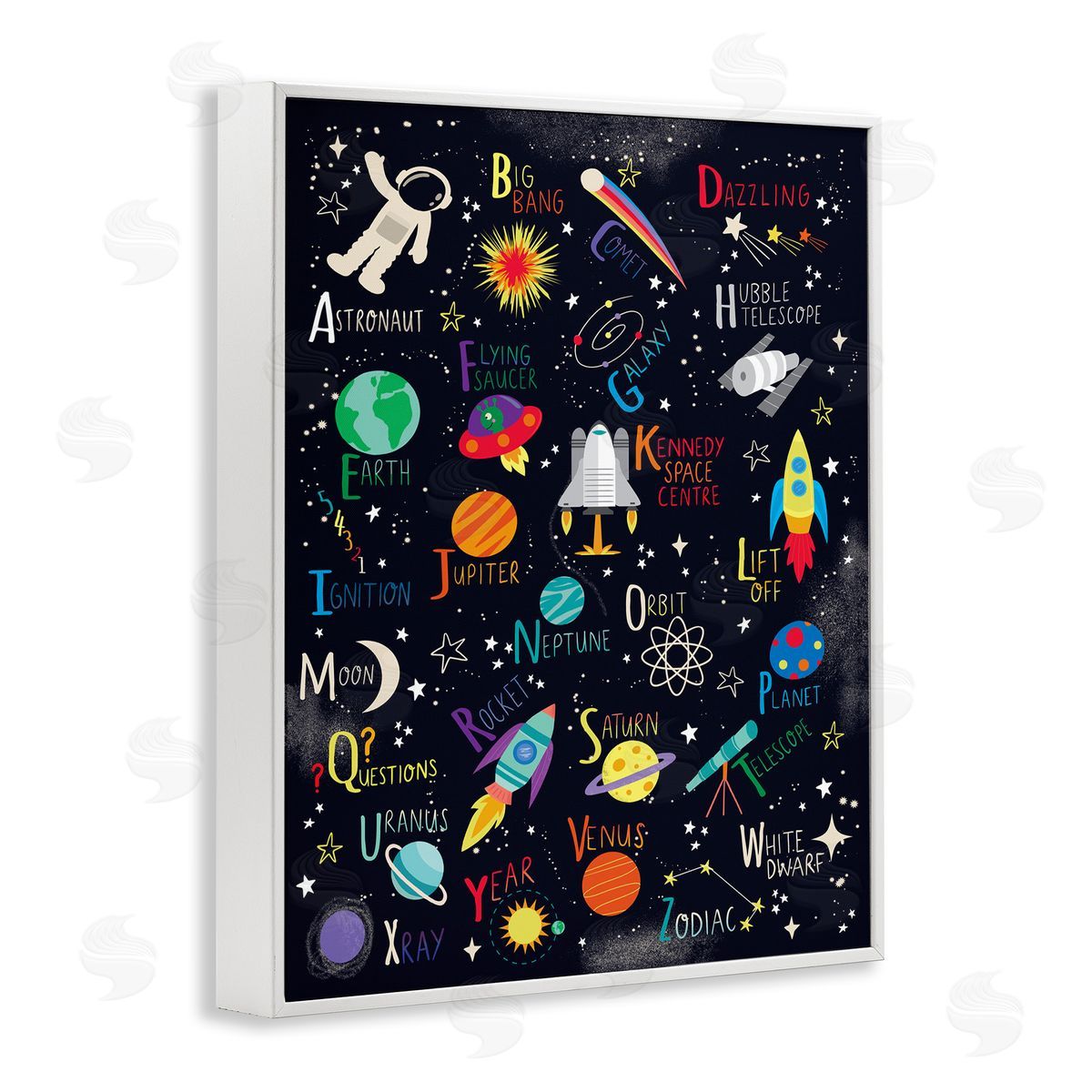Louise Allen Designs Outer Space Fun Alphabet Kid's ABC Typography 