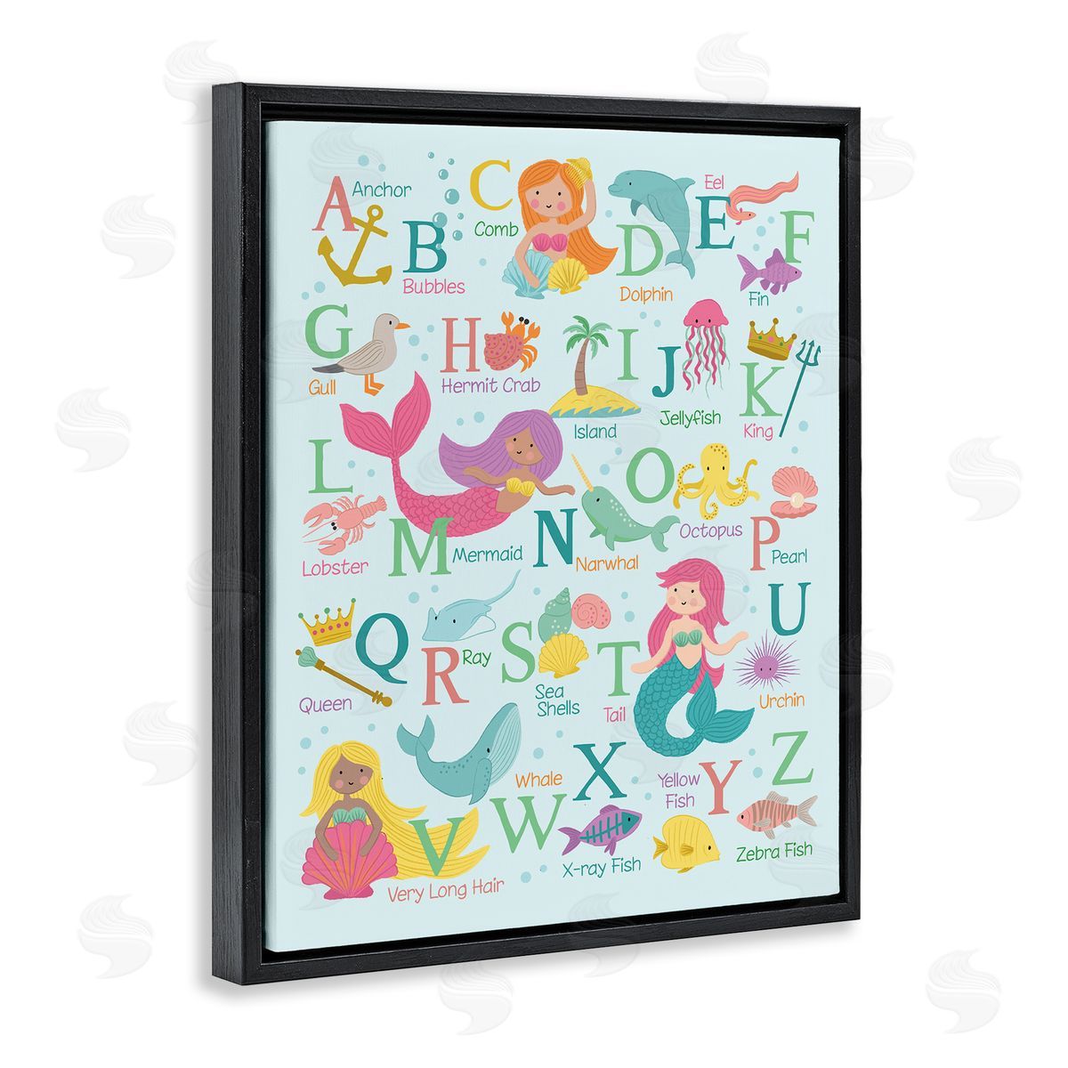 Lisa Perry Whitebutton Kid's Mermaid Alphabet Beach Fantasy ABC Typography