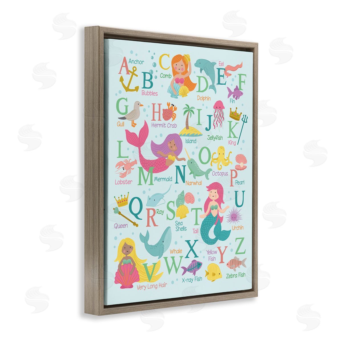Lisa Perry Whitebutton Kid's Mermaid Alphabet Beach Fantasy ABC Typography