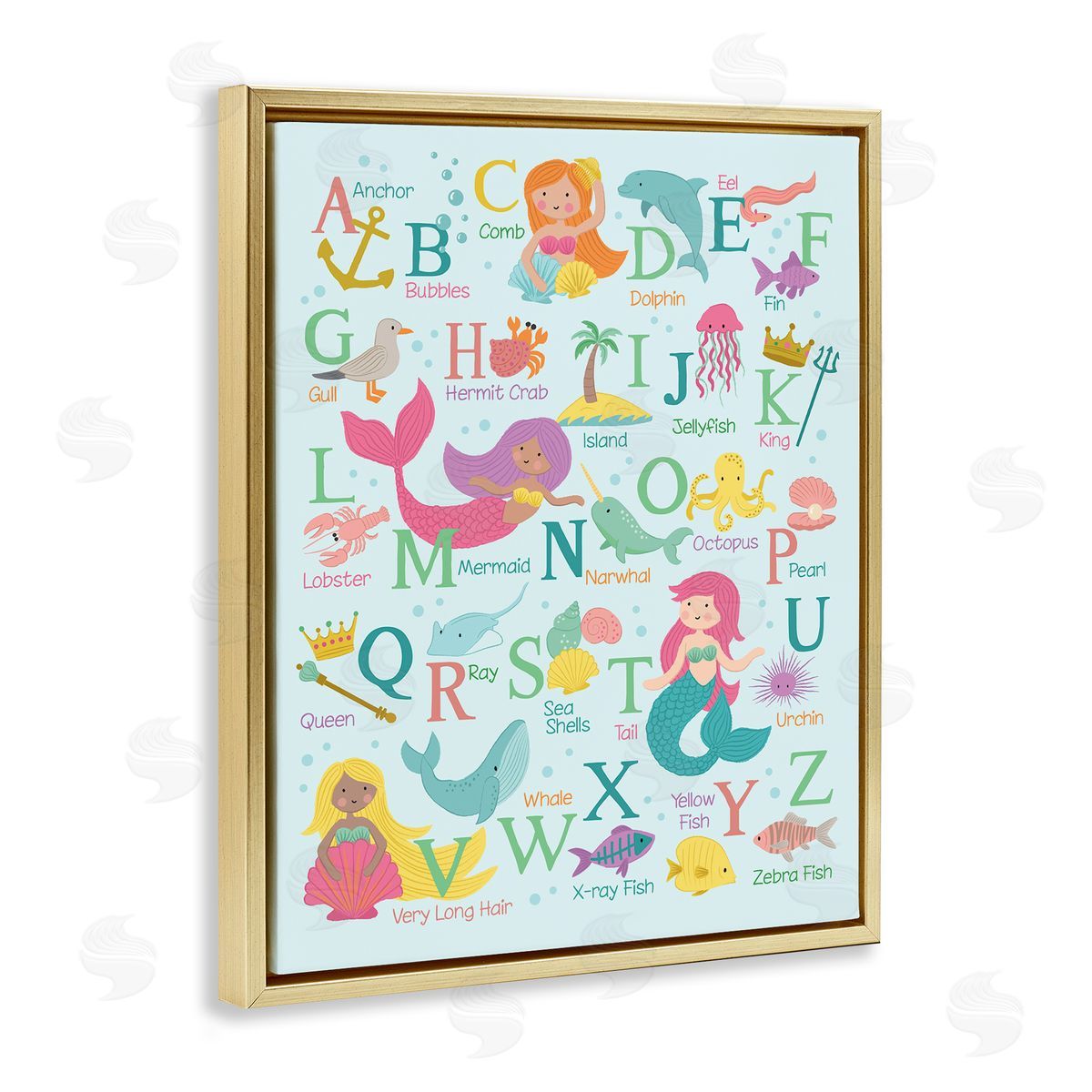 Lisa Perry Whitebutton Kid's Mermaid Alphabet Beach Fantasy ABC Typography