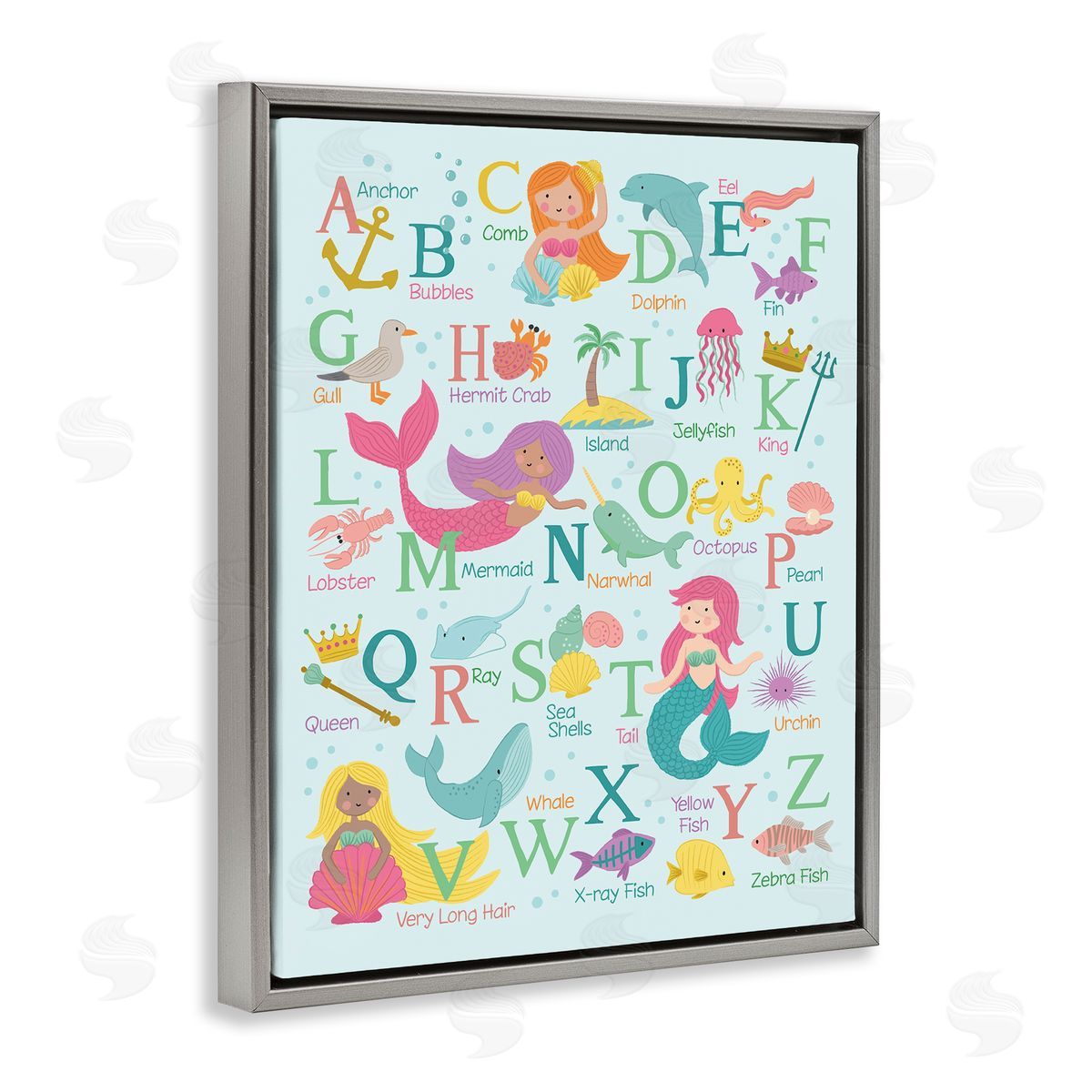 Lisa Perry Whitebutton Kid's Mermaid Alphabet Beach Fantasy ABC Typography