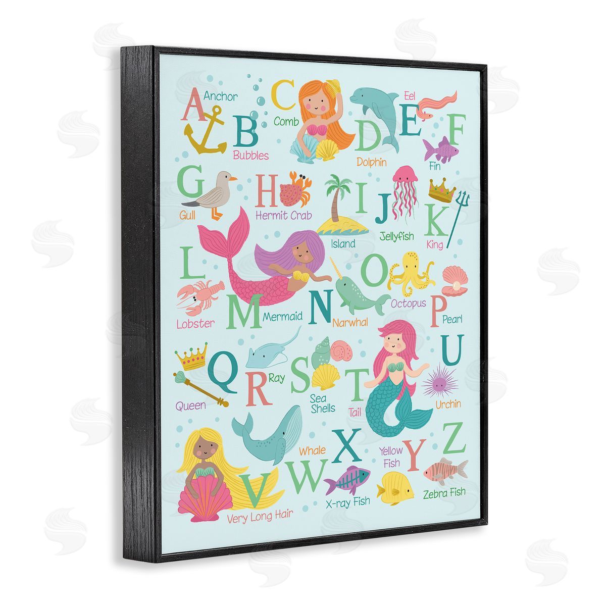 Lisa Perry Whitebutton Kid's Mermaid Alphabet Beach Fantasy ABC Typography