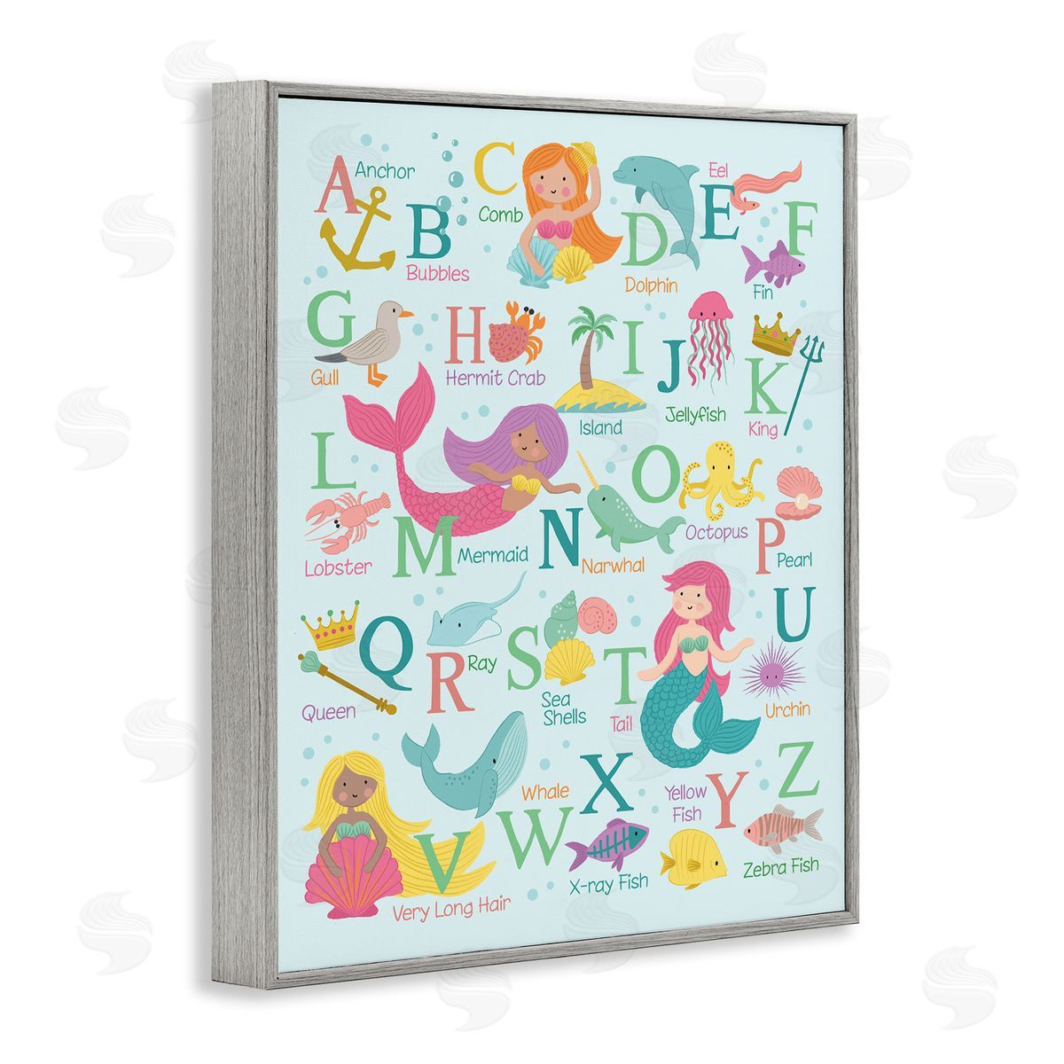 Lisa Perry Whitebutton Kid's Mermaid Alphabet Beach Fantasy ABC Typography
