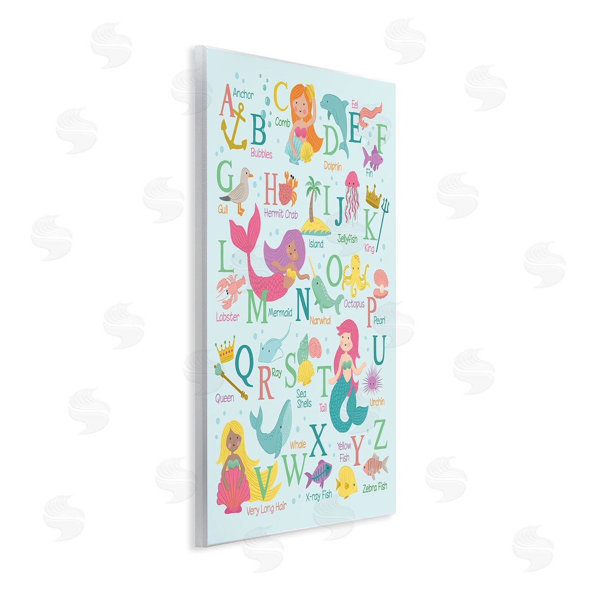 Lisa Perry Whitebutton Kid's Mermaid Alphabet Beach Fantasy ABC Typography