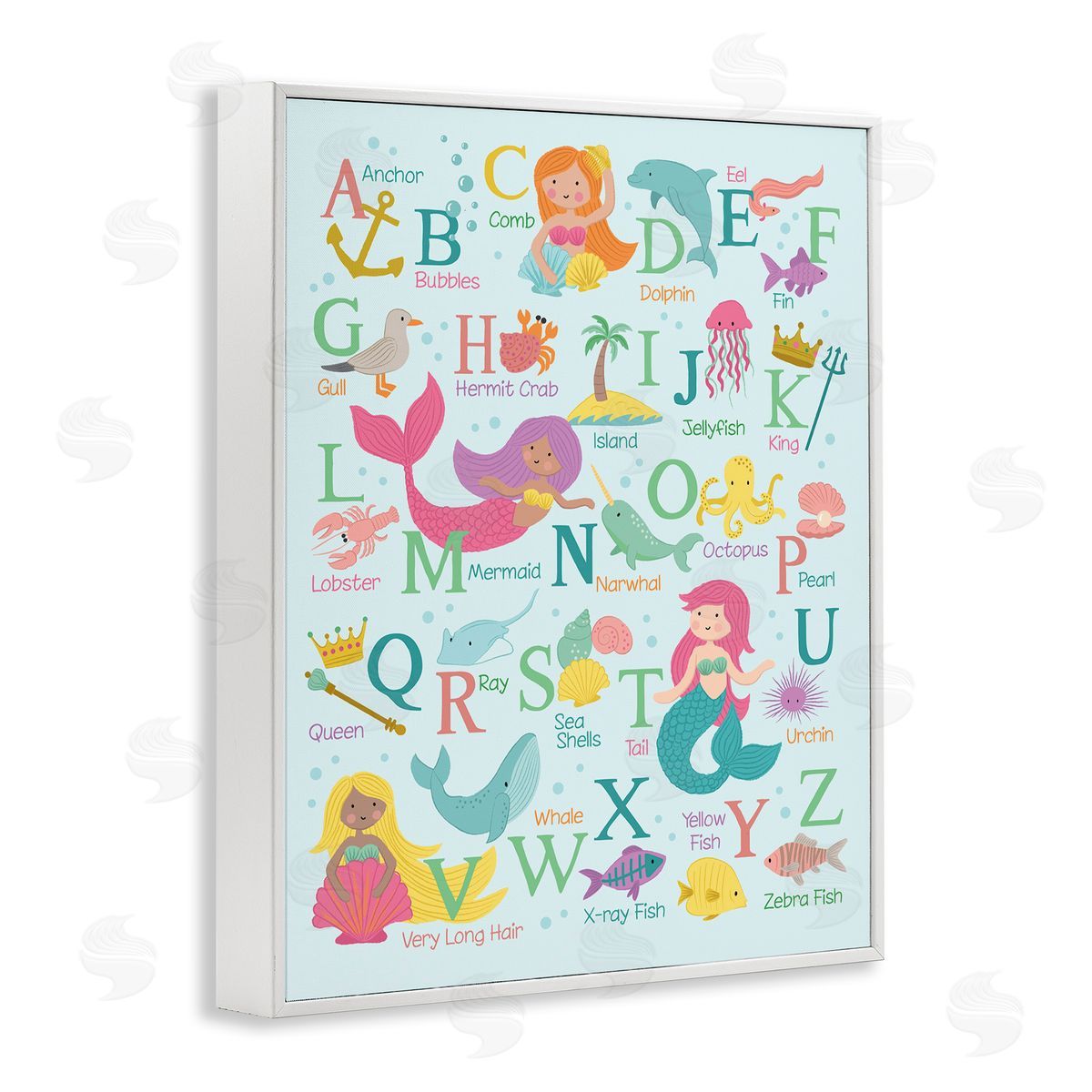 Lisa Perry Whitebutton Kid's Mermaid Alphabet Beach Fantasy ABC Typography