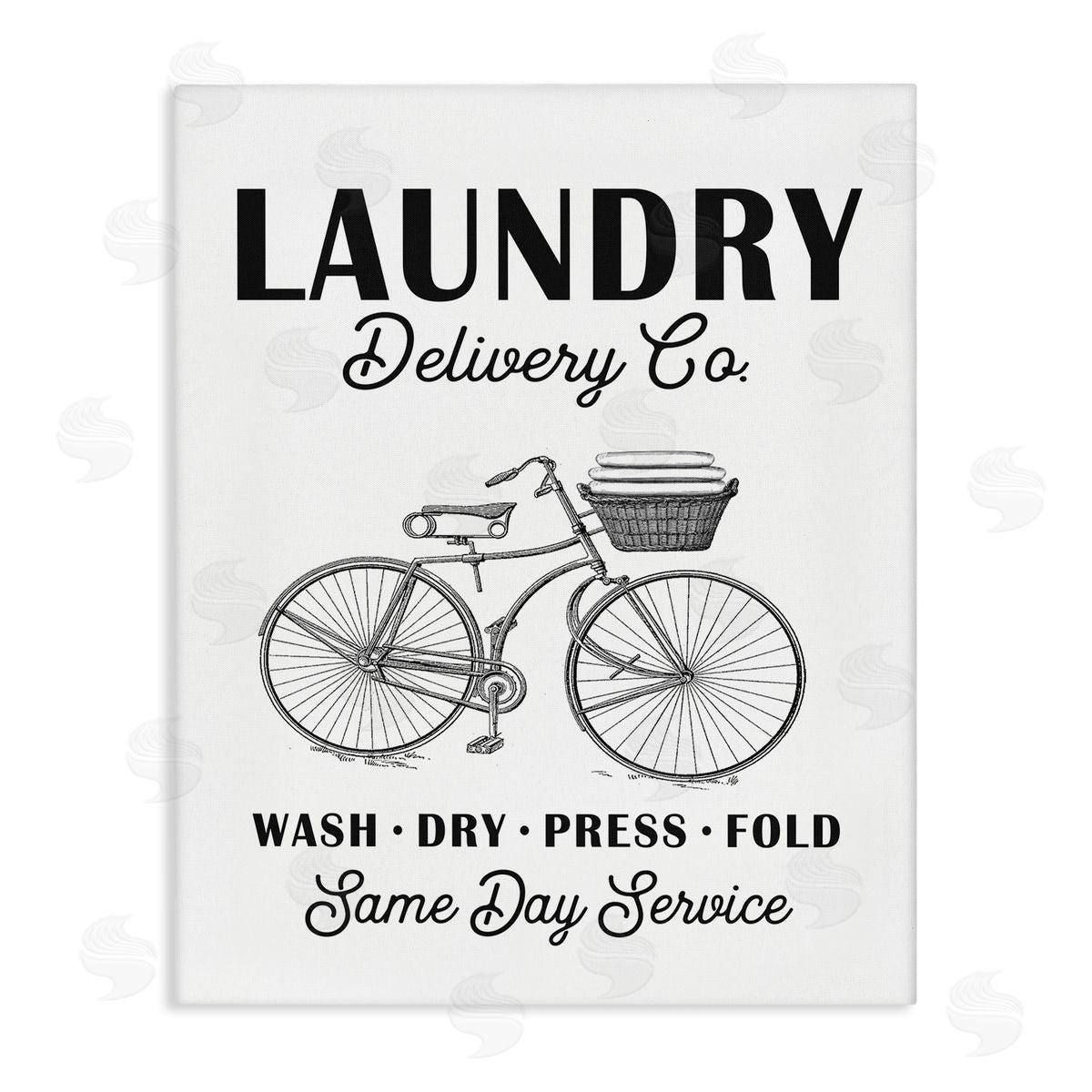 Lettered and Lined Laundry Delivery Co. Vintage Bicycle Towel Basket