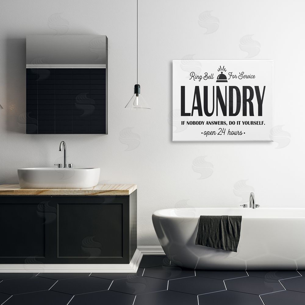 Lettered and Lined Ring Bell for Service Sign Sassy Laundry Phrase