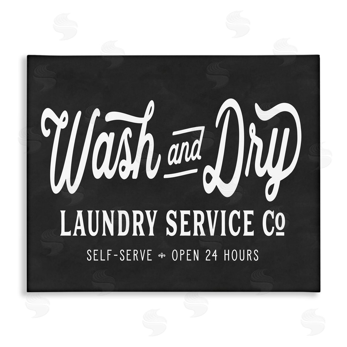 Lettered and Lined Wash and Dry Laundry Service Co. Vintage Store Typography
