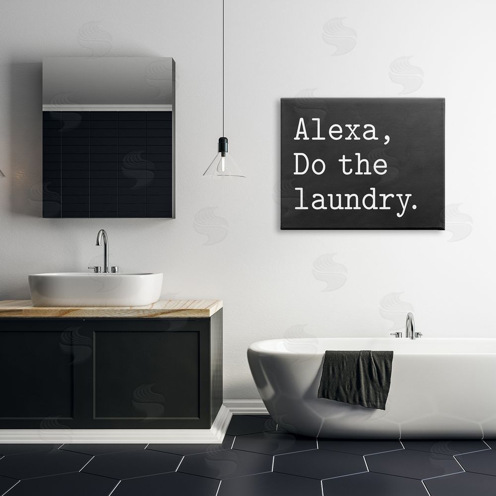 Lettered and Lined Alexa, Do the Laundry Phrase Modern Minimal Typography