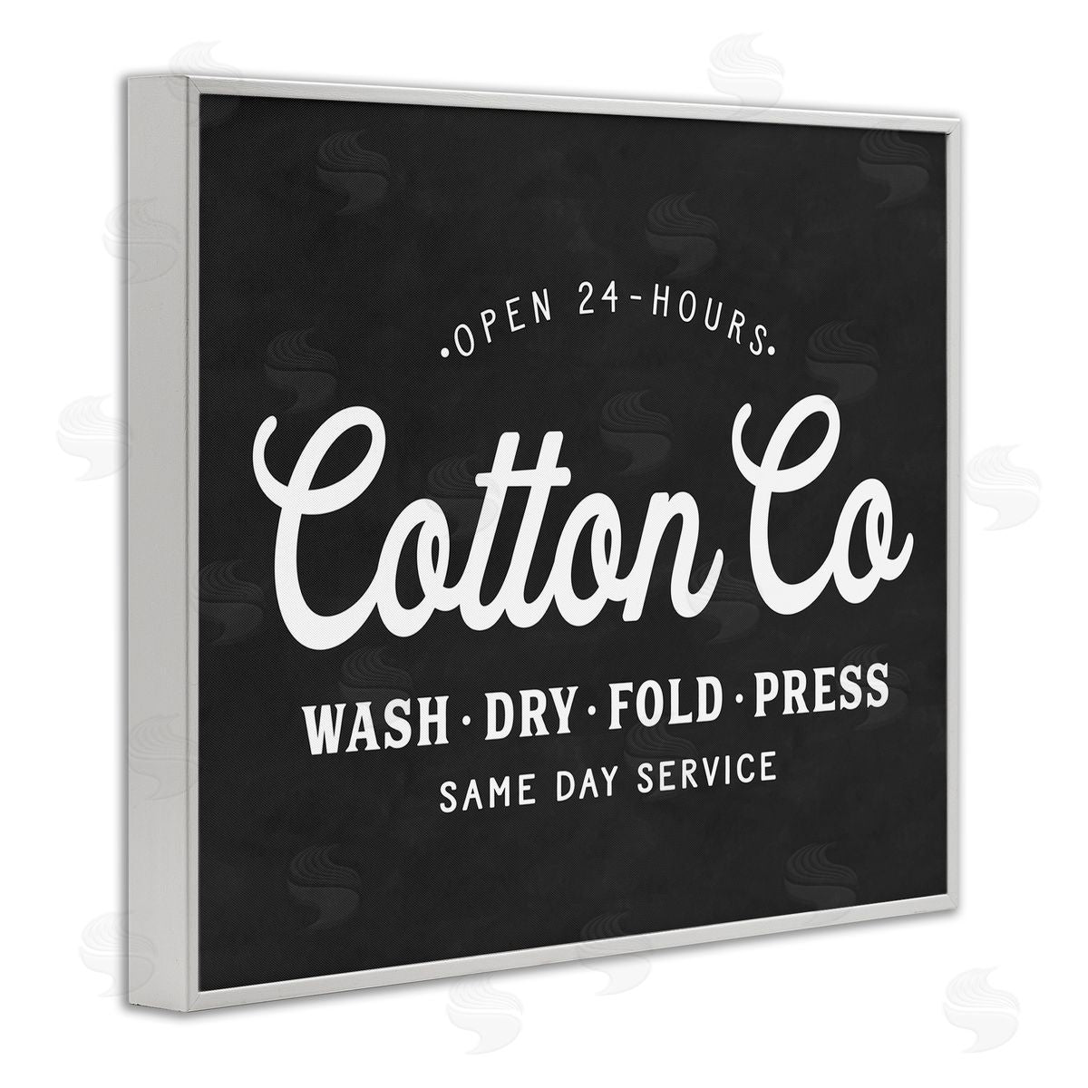 Lettered and Lined Cotton Co. Laundry Room Sign Black White Minimal
