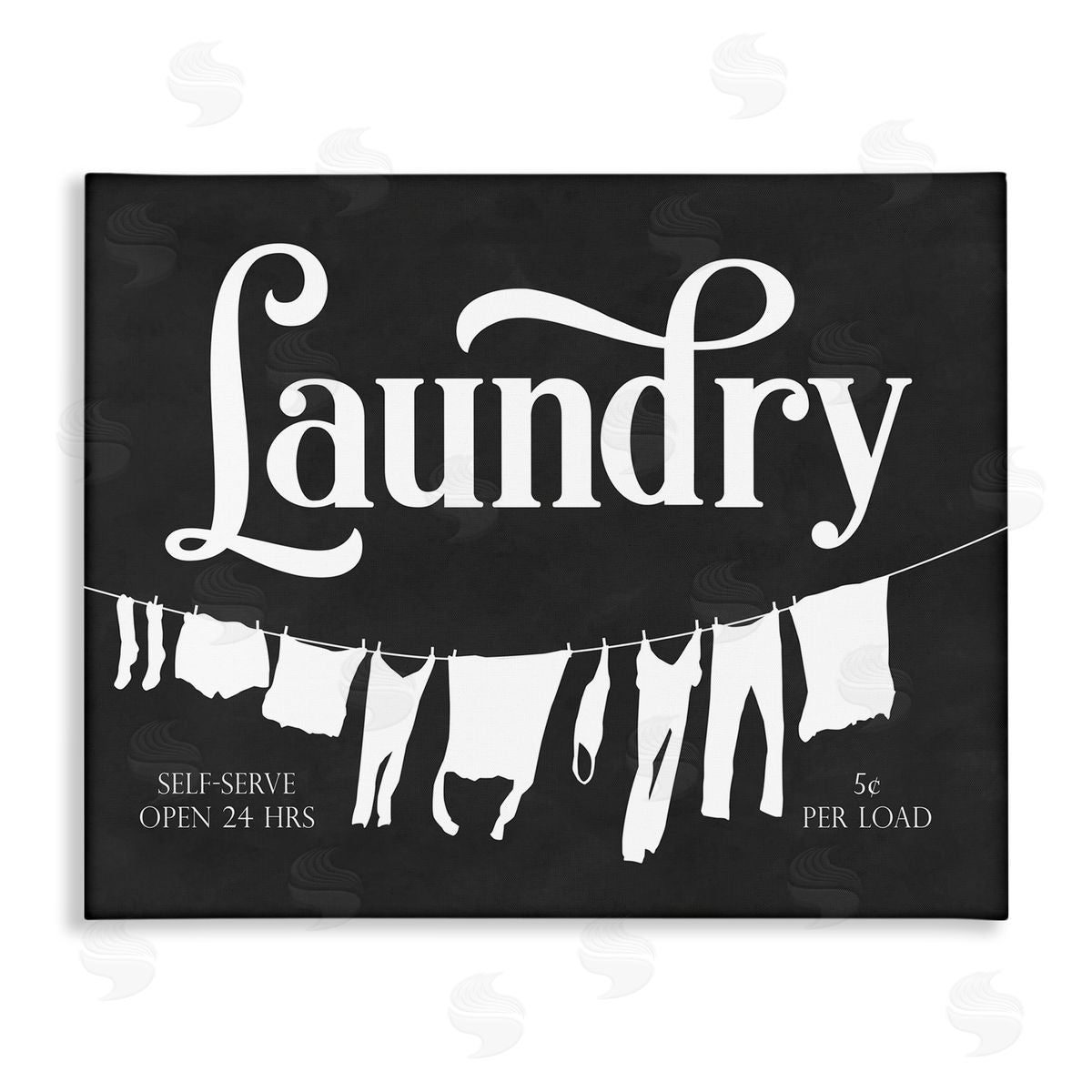 Lettered and Lined Laundry Self-Serve Phrase Vintage Hanging Clothesline