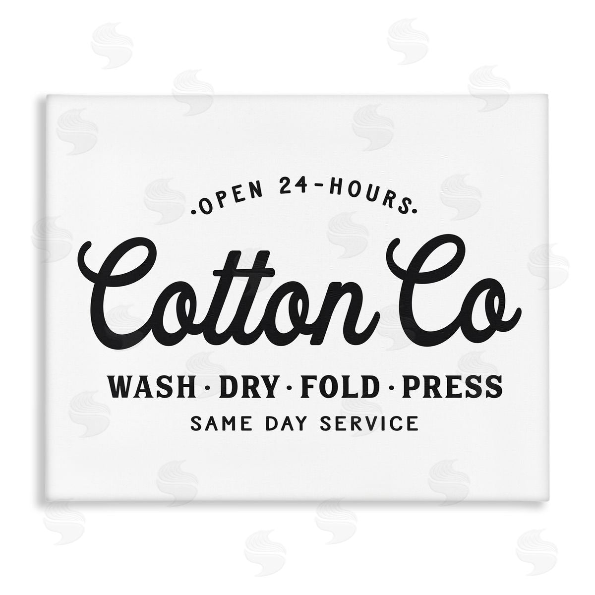 Lettered and Lined 24 Hour Cotton Co. Laundry Sign Same Day Service