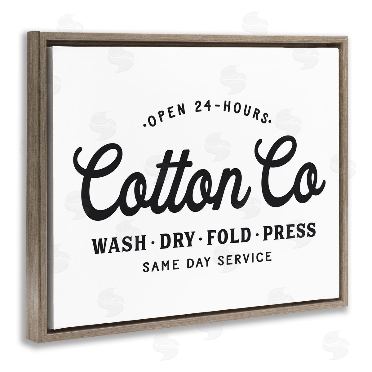 Lettered and Lined 24 Hour Cotton Co. Laundry Sign Same Day Service