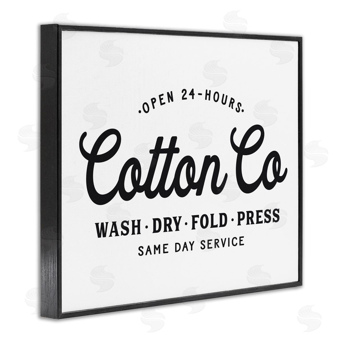 Lettered and Lined 24 Hour Cotton Co. Laundry Sign Same Day Service