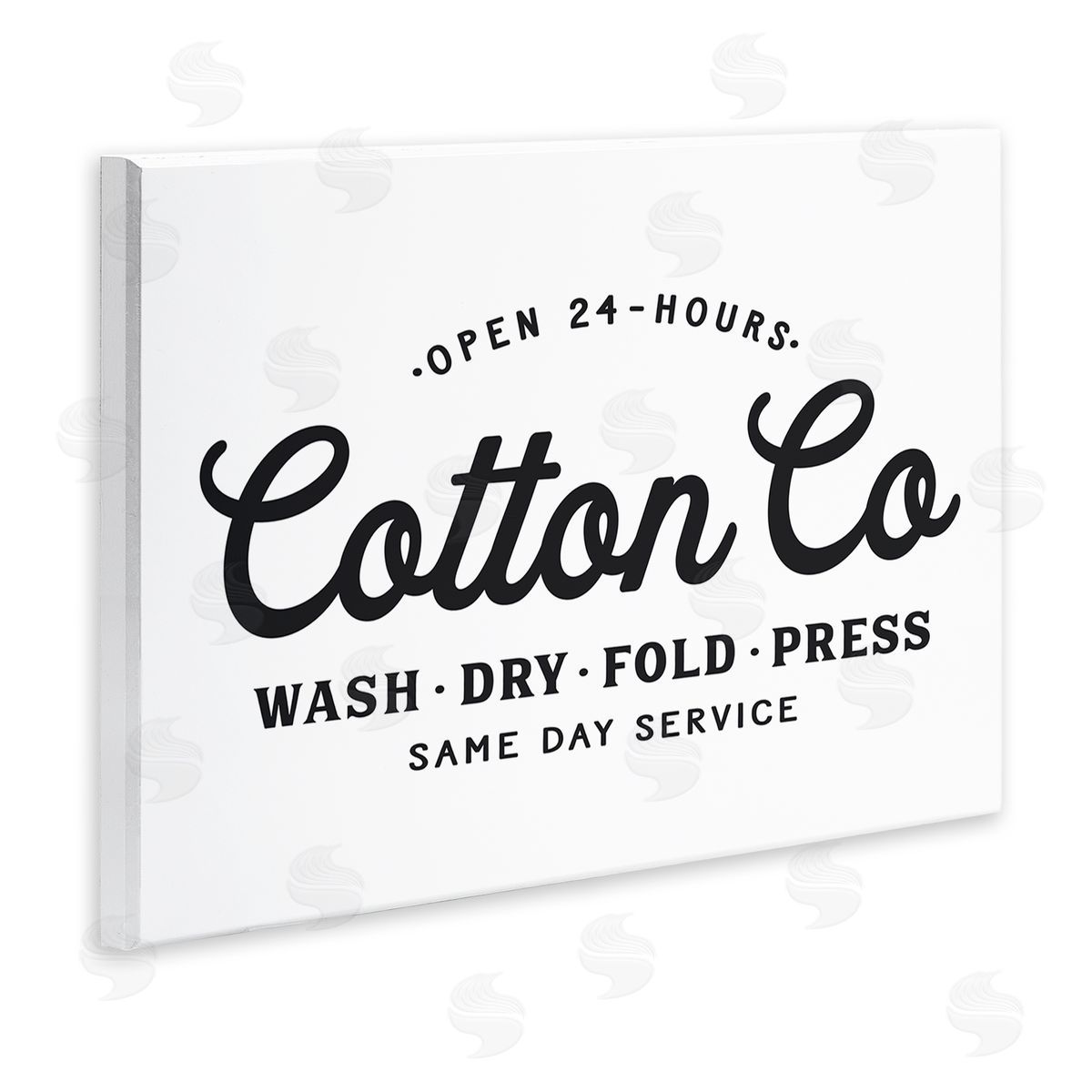 Lettered and Lined 24 Hour Cotton Co. Laundry Sign Same Day Service