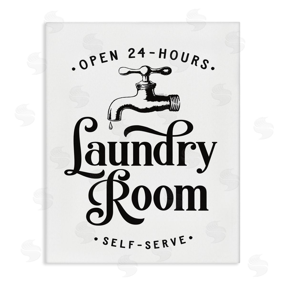 Lettered and Lined Self-Serve Laundry Room Sign Vintage Faucette Drip