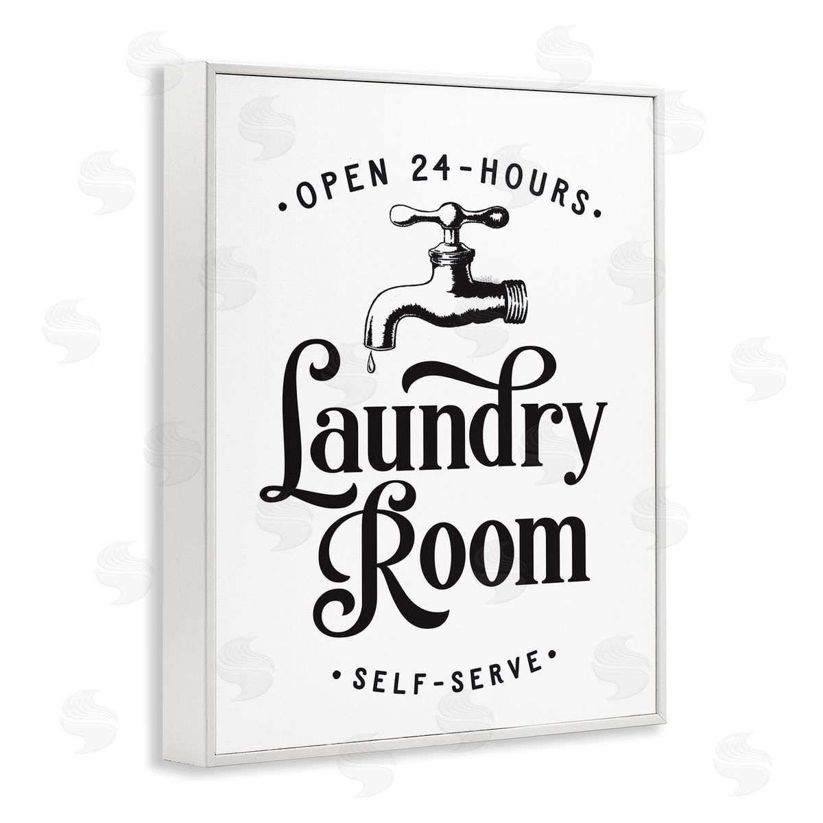 Lettered and Lined Self-Serve Laundry Room Sign Vintage Faucette Drip